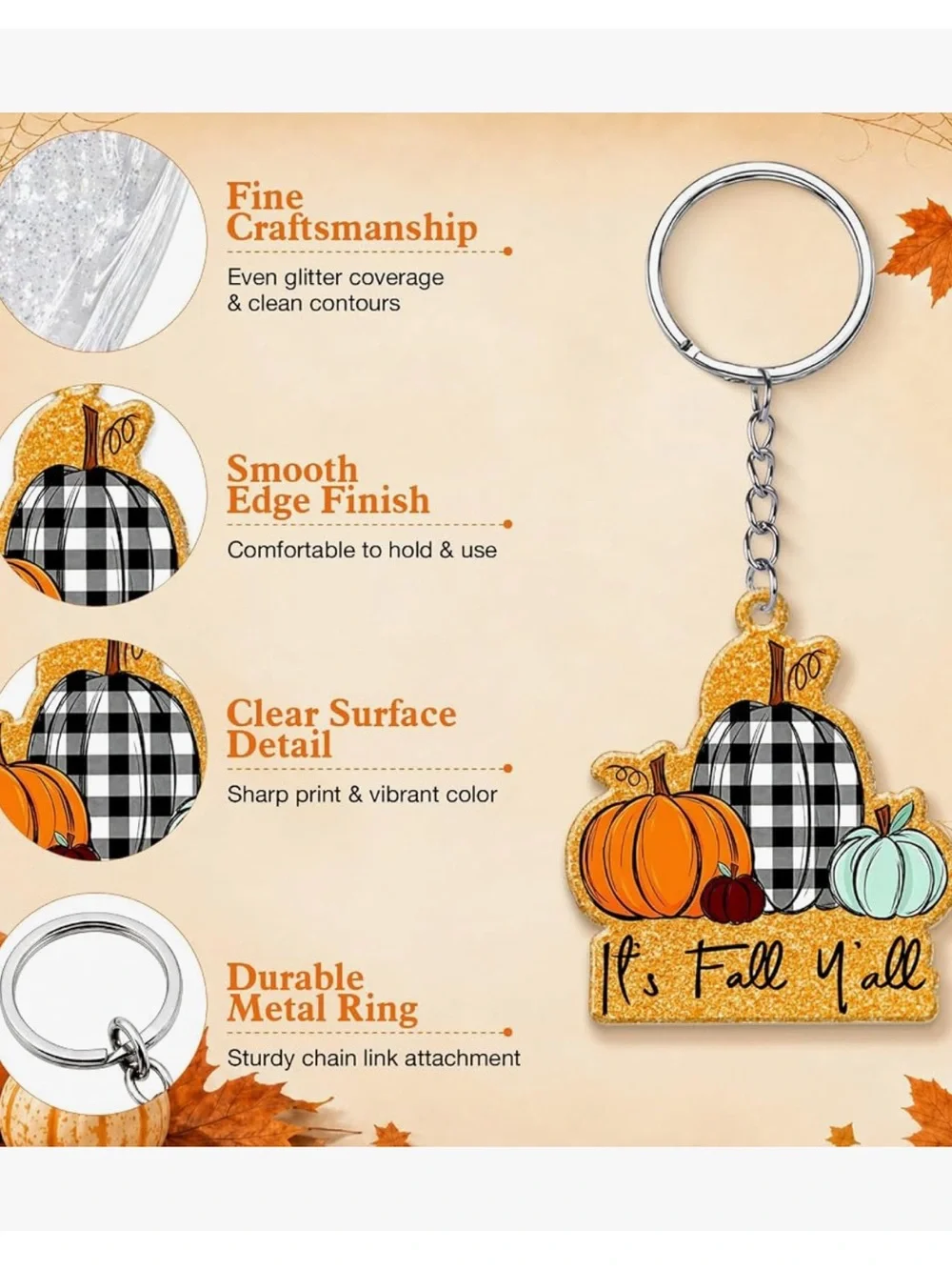 Fall Pumpkins Keychain - NIP